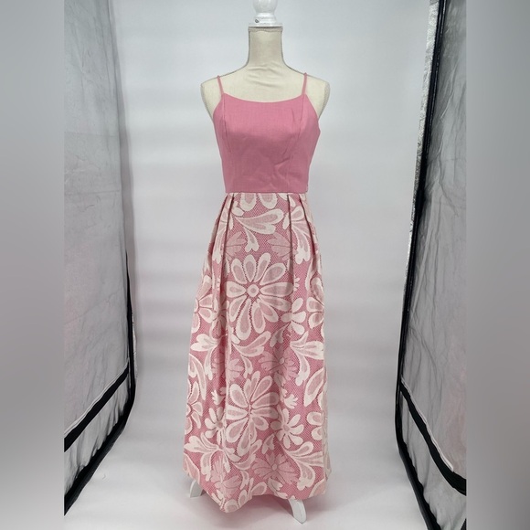 Handmade Dresses & Skirts - Vintage Handmade Pink Floral Women’s Spaghetti Straps Maxi Dress